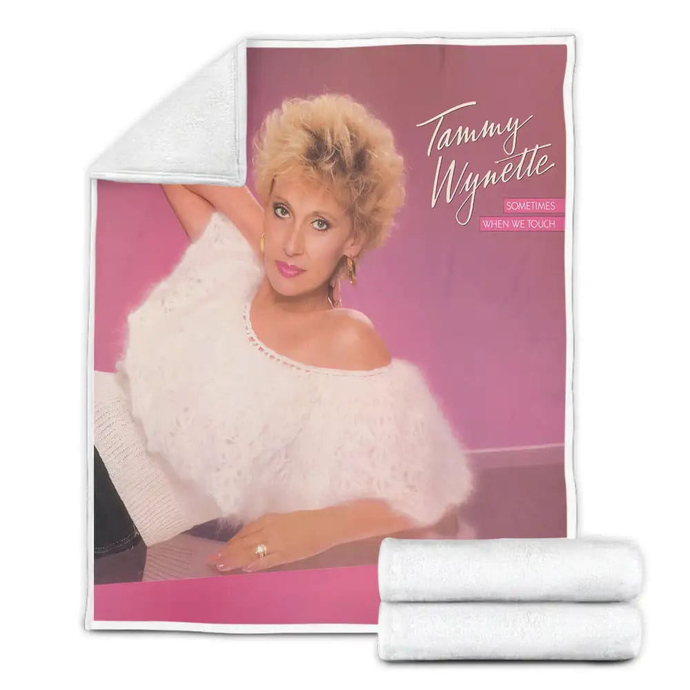 Tammy Wynette Photo Cover Album Somtimes When We Touch Fleece Blanket Gift For Wife Husband Besties