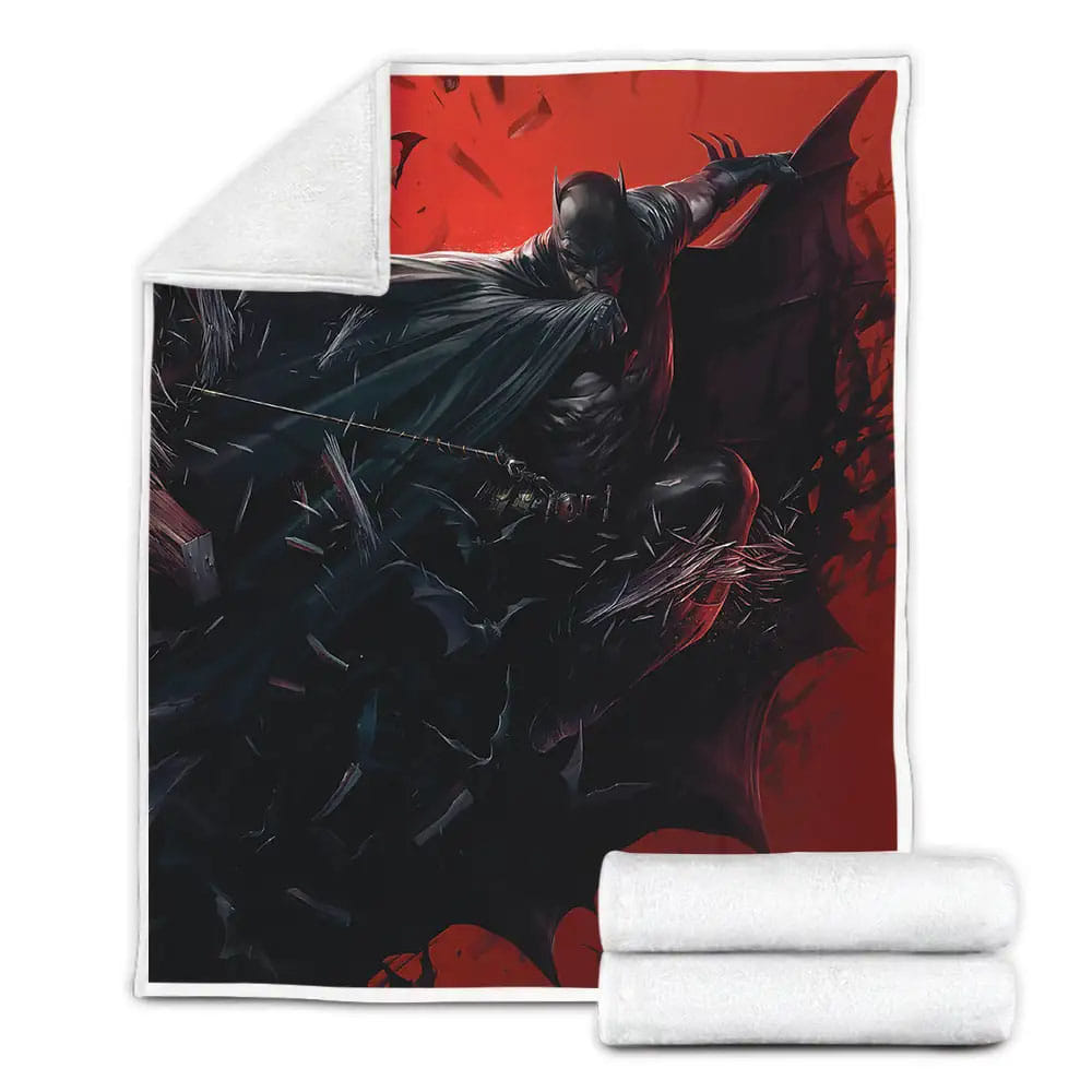 The Batman Breaking The Wooden Wall Art Fleece Blanket Gift For Christmas Thanksgiving Halloween