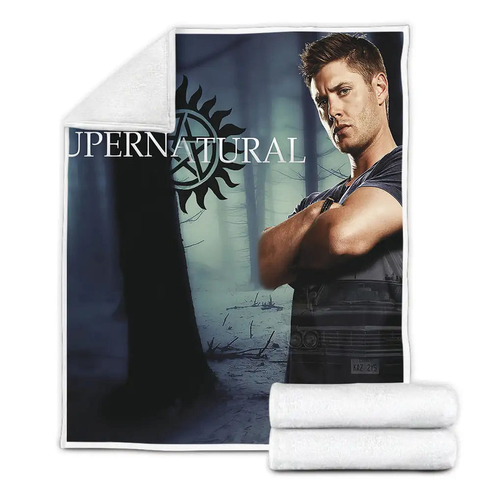 Supernatural Dean Winchester Solo Image Fleece Blanket Gift For Christmas Thanksgiving Halloween