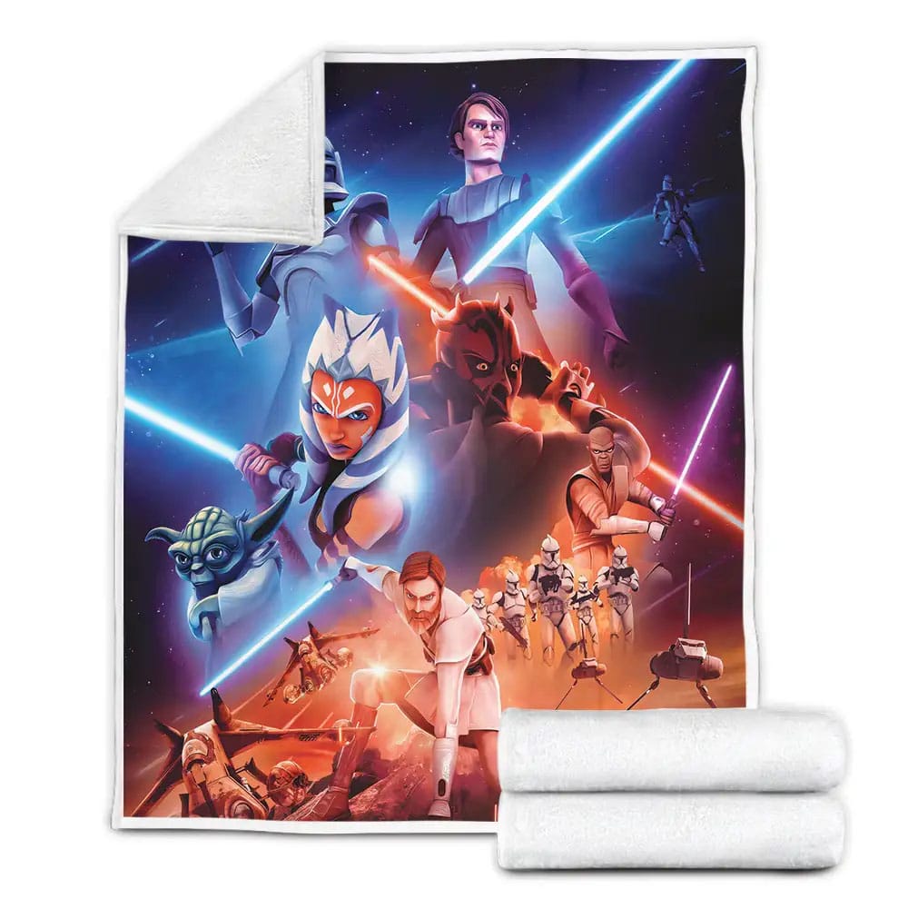 Star Wars The Clone Wars 2008-2020 The Final Season Fleece Blanket Gift For Wife Husband Besties