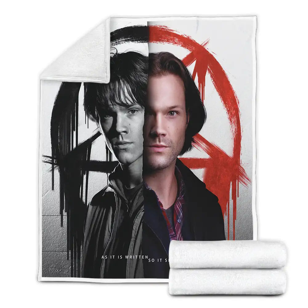 Supernatural Final Season Poster Fleece Blanket Gift For Birthday Halloween Christmas Thanksgiving