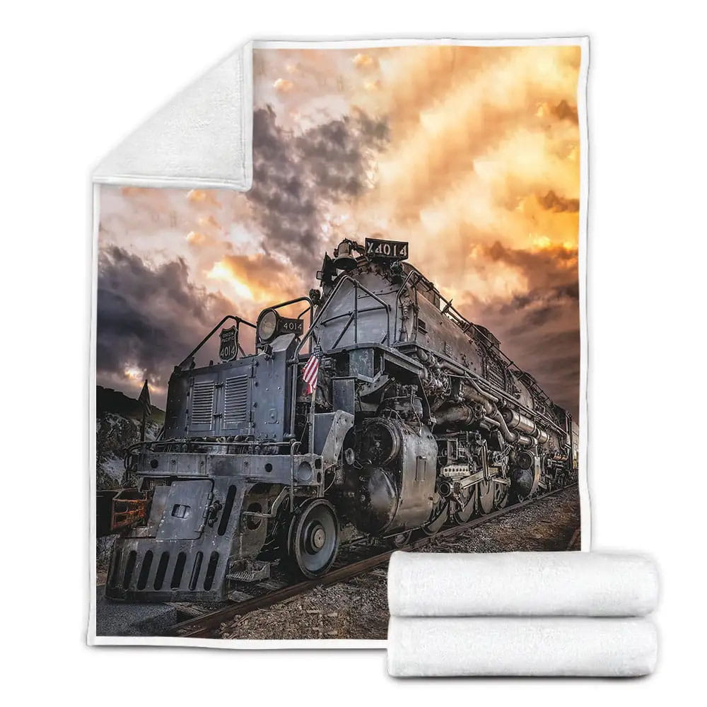 Old Railroad Train Perfect Gifts For Train Lover Gifts Fleece Blanket Gift For Wife Husband Besties