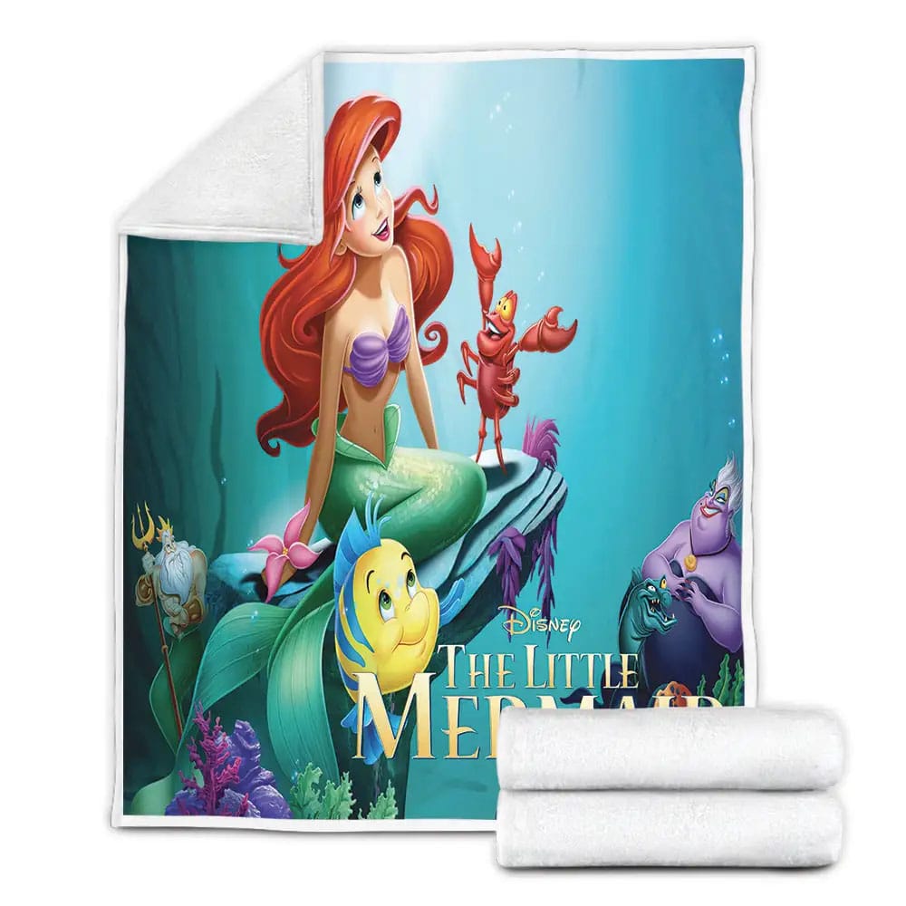 Disney Movies The Little Mermaid 1989 Fleece Blanket Gift For Christmas Thanksgiving Halloween