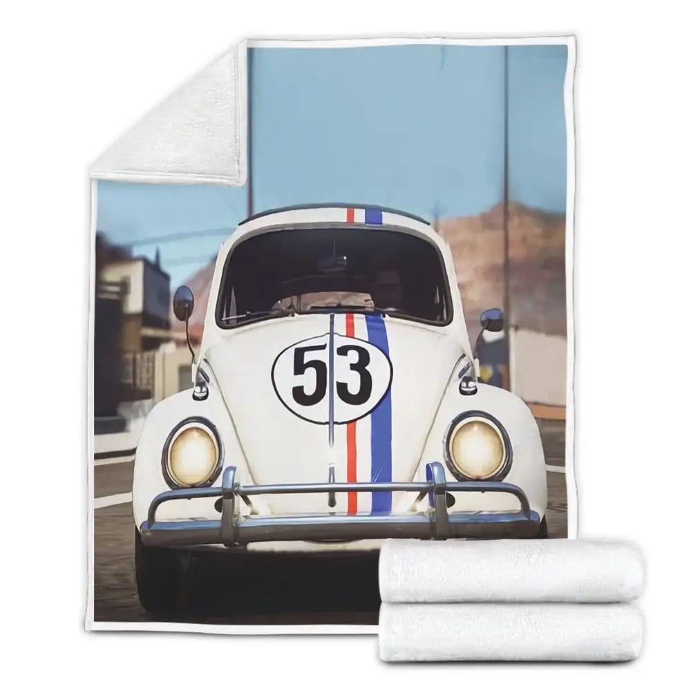 Herbie The Love Bug Beetle 3D Customize Fleece Blanket Gift For Christmas Thanksgiving Halloween