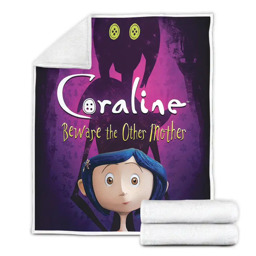 Coraline Beware The Other Mother Fleece Blanket Gift For Birthday Halloween Christmas Thanksgiving