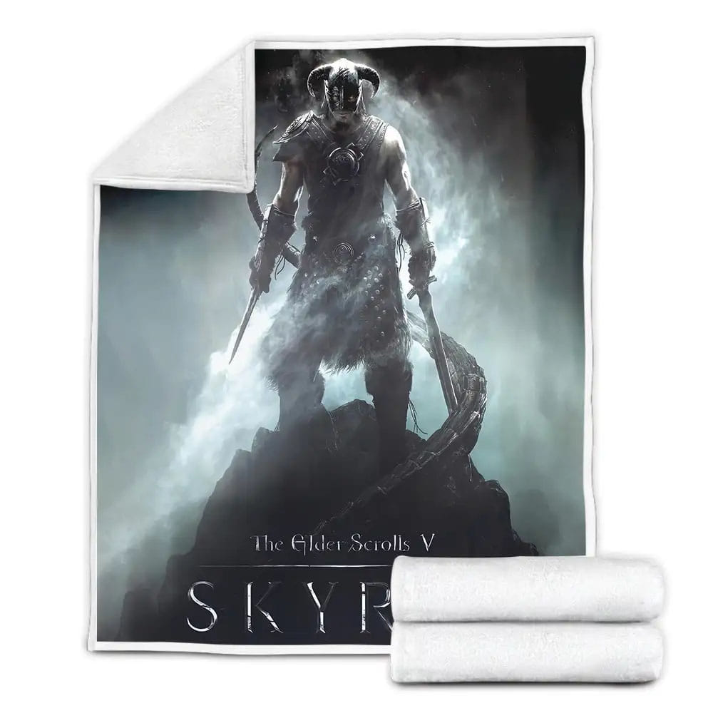 Elder Scrolls Skyrim Protagonist Fleece Blanket Gift For Birthday Halloween Christmas Thanksgiving