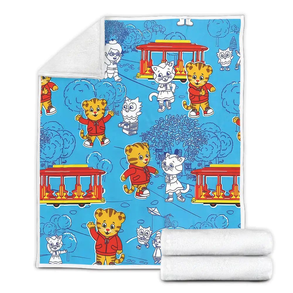 Daniel Tigers Neighborhood Daniel And Friends Going To The Park Fleece Blanket Perfect 