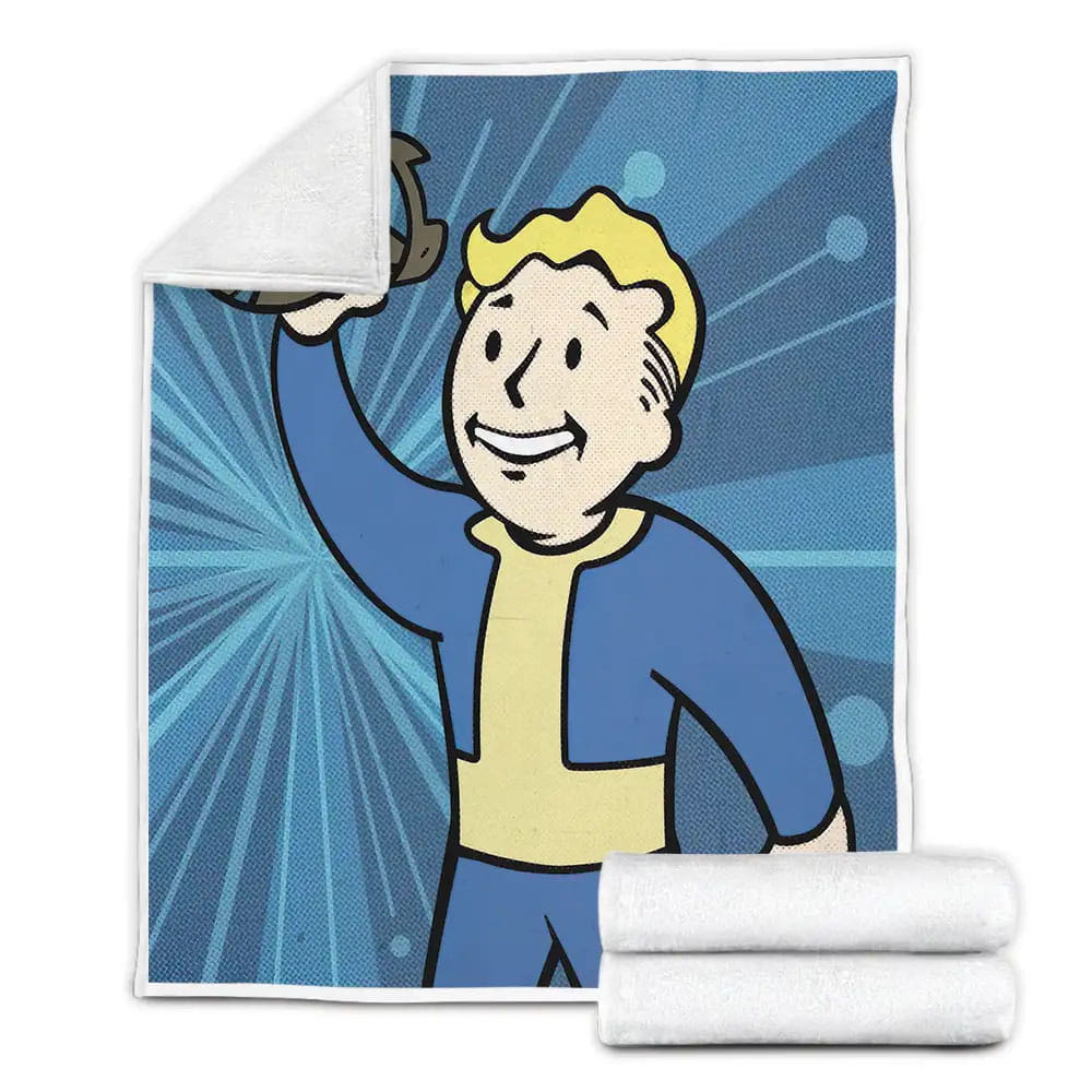 Fallout Lifting The Nuclear Bomb Fleece Blanket Gift For Birthday Halloween Christmas Thanksgiving