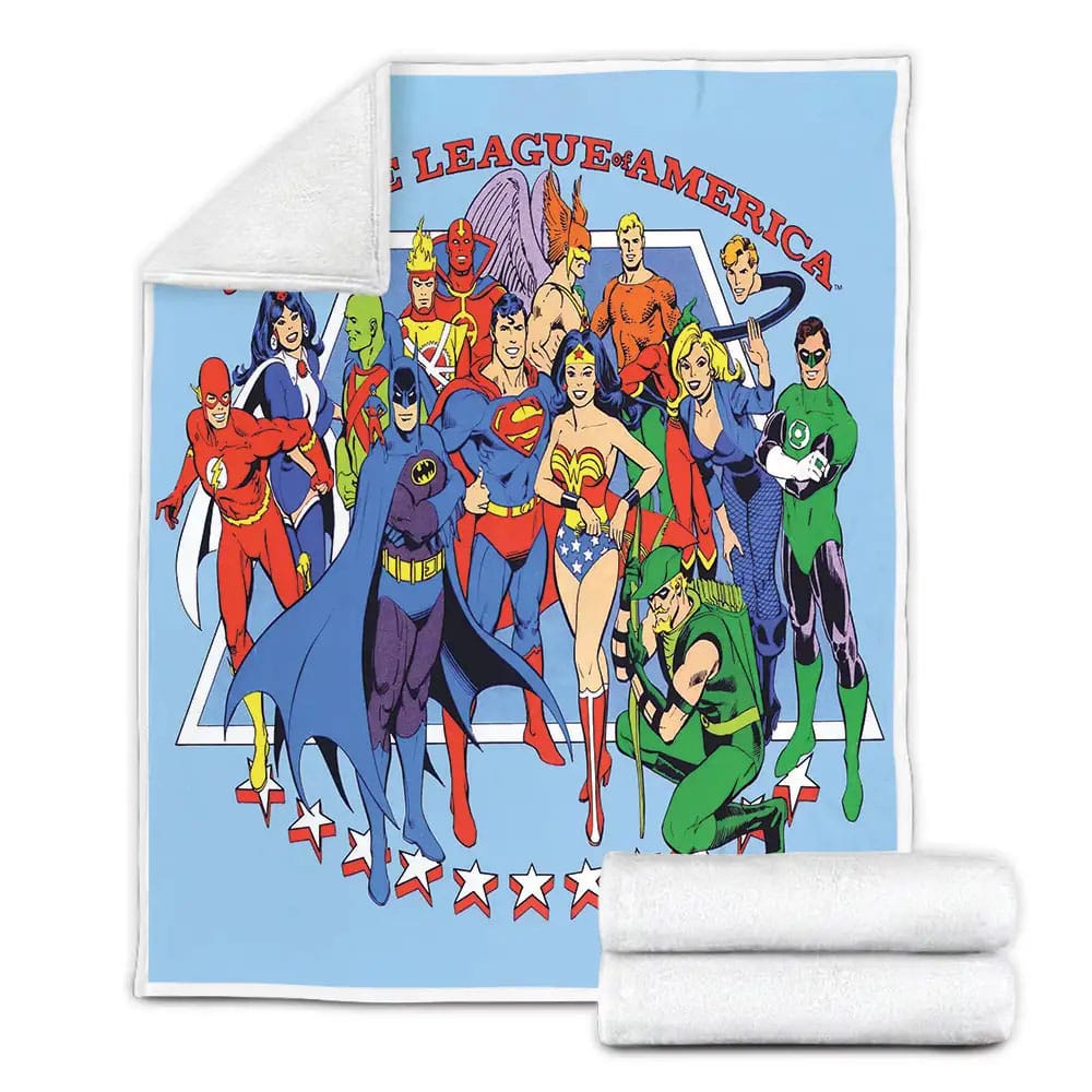 Justice League Of America Poster Fleece Blanket Gift For Birthday Halloween Christmas Thanksgiving