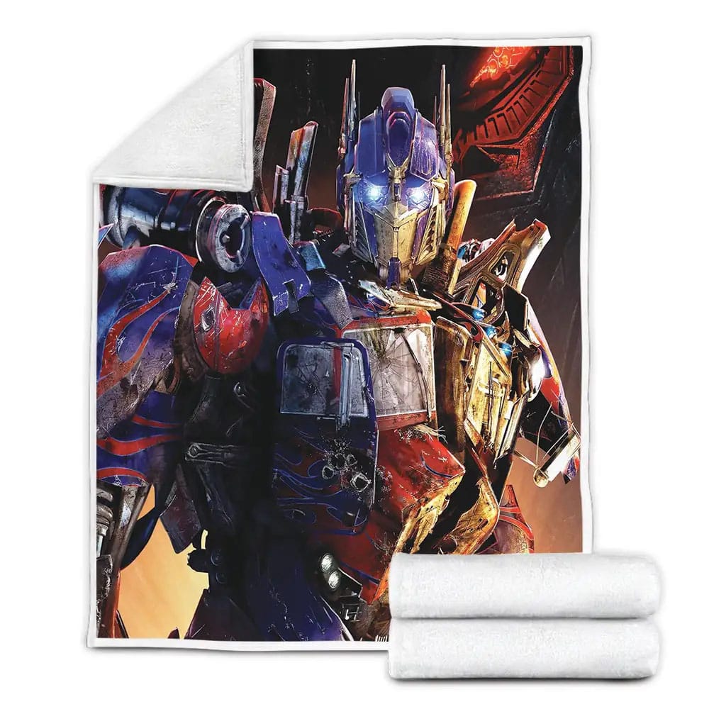 Transformer Optimus Prime Severe Damaged Fleece Blanket Gift For Christmas Thanksgiving Halloween
