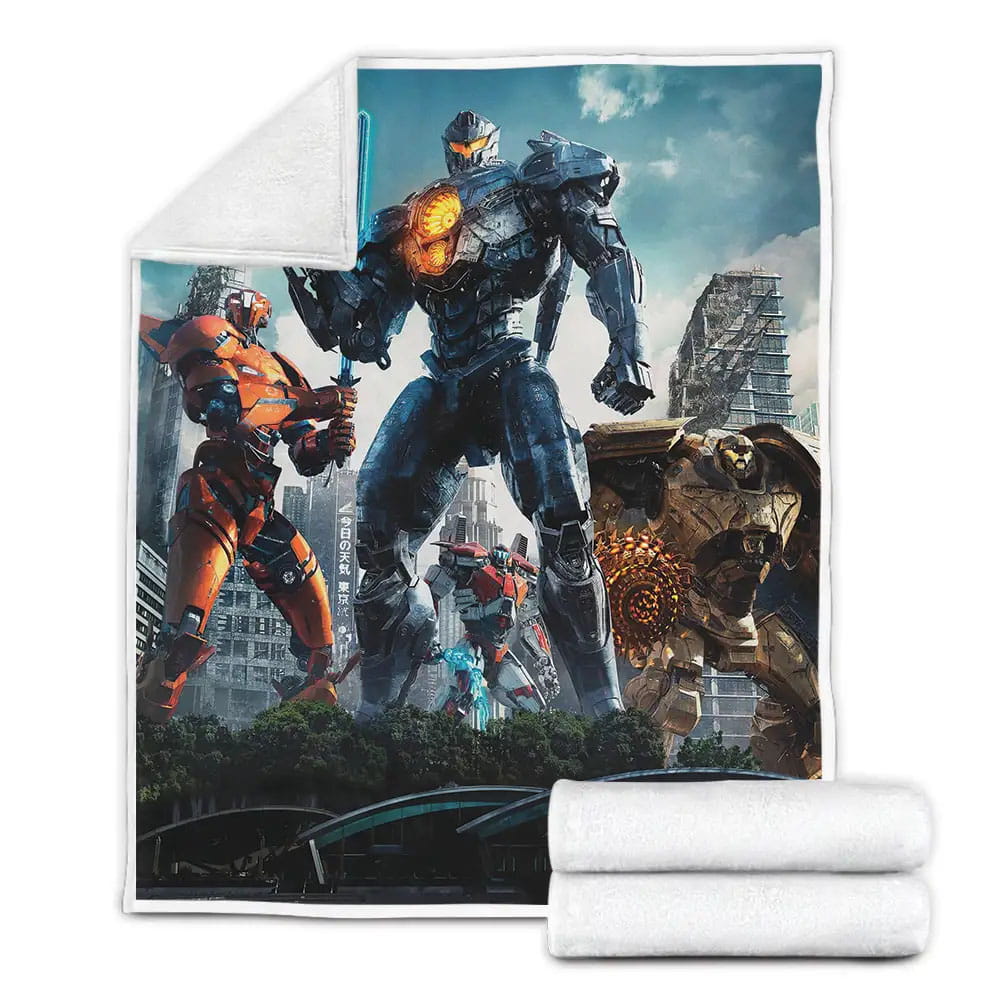 Pacific Rim Uprising Movie Poster Fleece Blanket Gift For Birthday Halloween Christmas Thanksgiving
