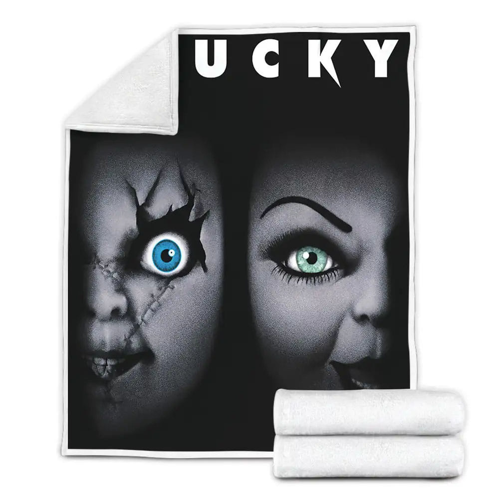 Bride Of Chucky 1998 Movie Poster Theme Fleece Blanket Gift For Christmas Thanksgiving Halloween