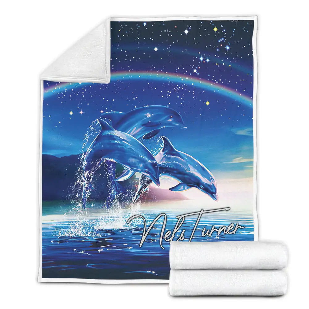 Dolphins In The Ocean Petmytshirt Fleece Blanket Gift For Birthday Halloween Christmas Thanksgiving