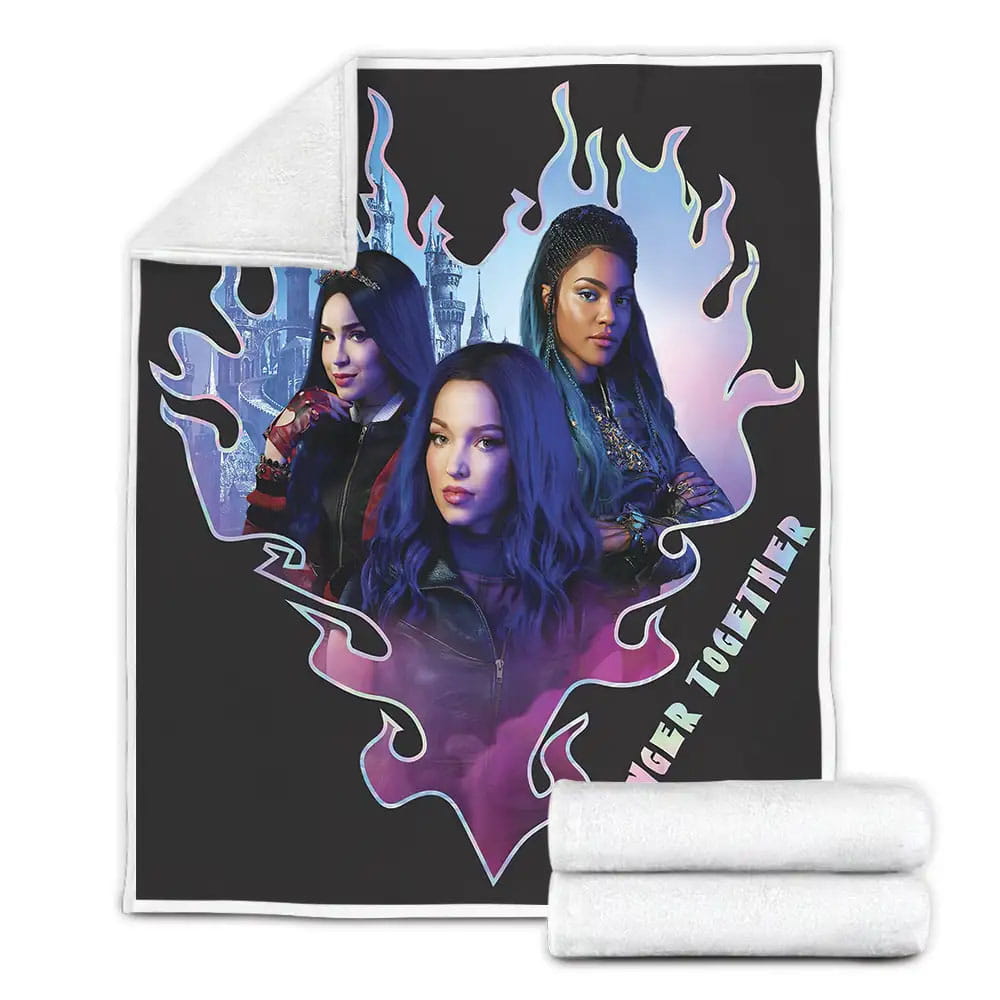 Descendants Chillin Like A Villain Fleece Blanket Gift For Birthday Halloween Christmas Thanksgiving