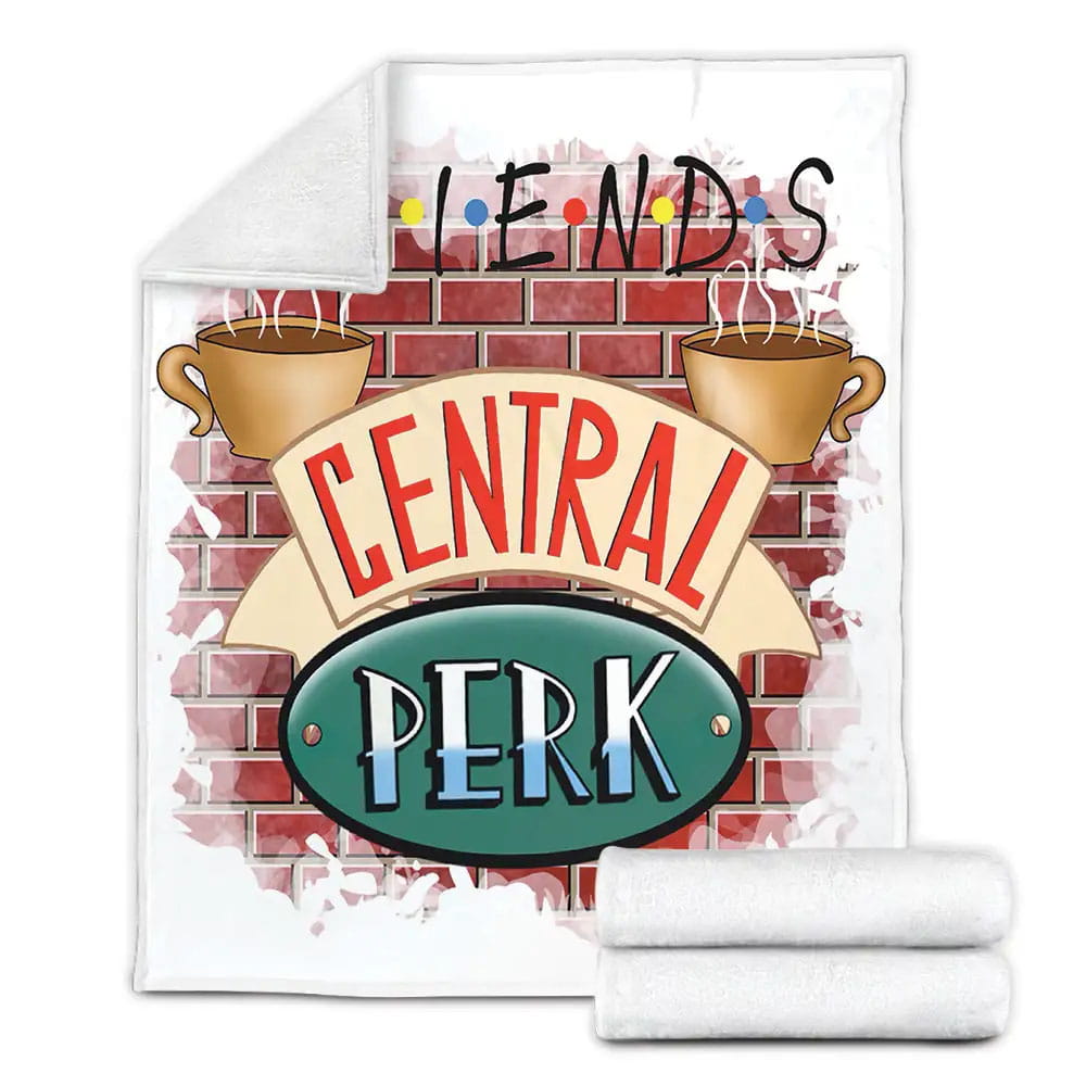 Friends The Central Perk Logo On The Wall Fleece Blanket Gift For Christmas Thanksgiving Halloween