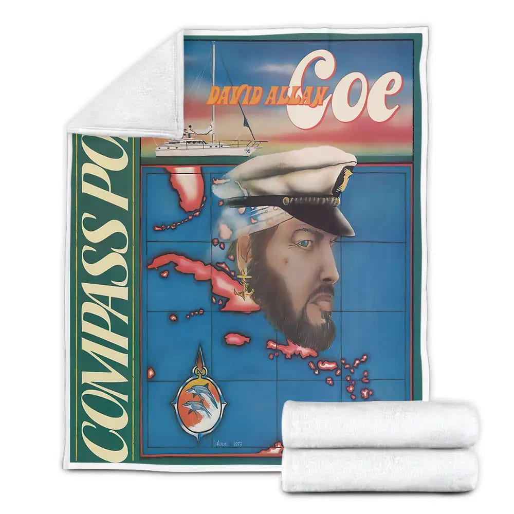 David Allan Coe Compass Point Album Cover Fleece Blanket Gift For Christmas Thanksgiving Halloween