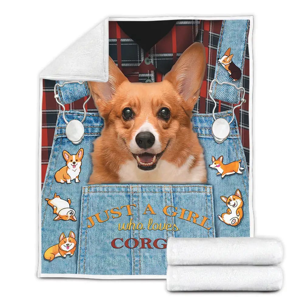 Corgi Just A Girl Who Loves Corgis Fleece Blanket Gift For Birthday Halloween Christmas Thanksgiving