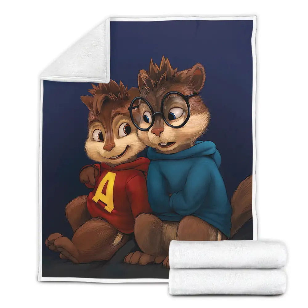 Alvin And The Chipmunks Alvin And Simon Sitting Together Fleece Blanket Gift For Wife Husband Besties