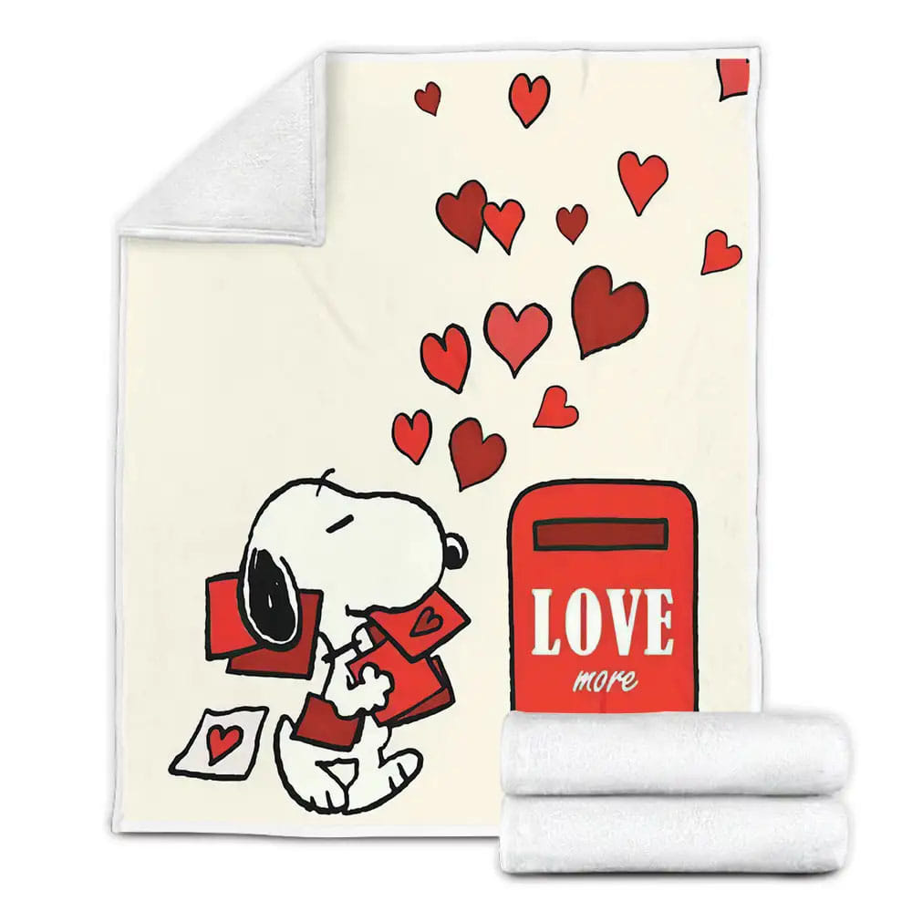 Peanuts Snoopy Sending Love Letters Fleece Blanket Gift For Birthday Halloween Christmas Thanksgiving