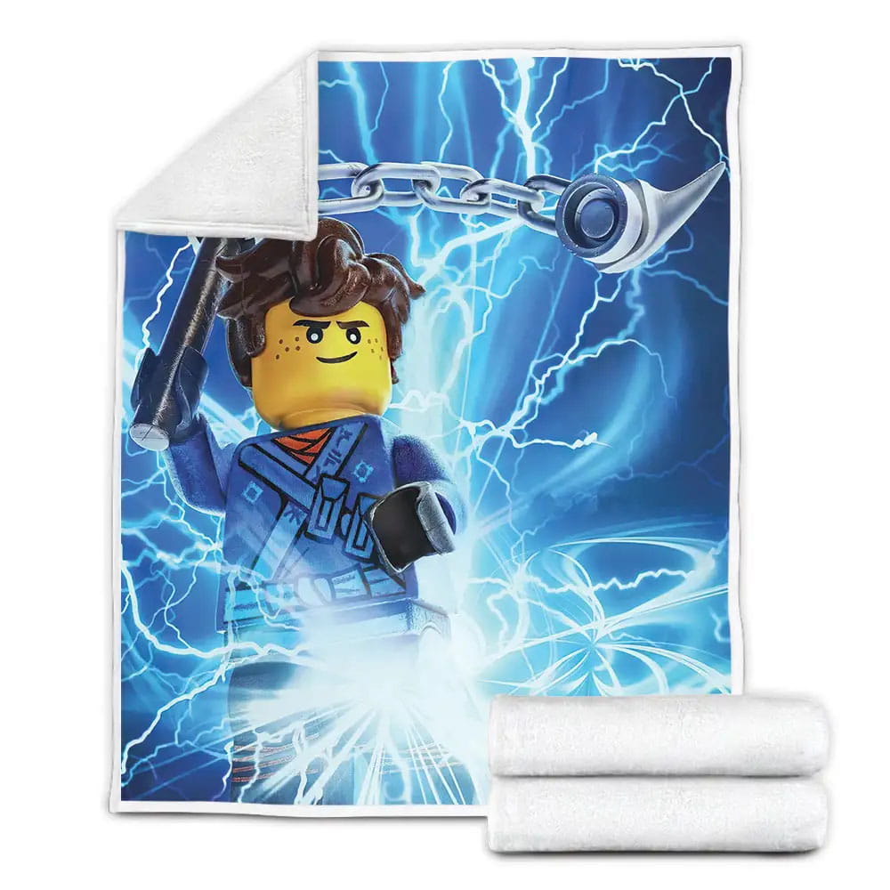 Ninjago Lightning Master Jay Walker Fleece Blanket Gift For Birthday Halloween Christmas Thanksgiving
