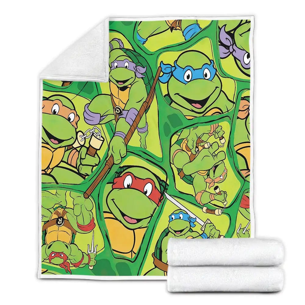 Teenage Mutant Ninja Turtles Comic Drawing Fleece Blanket Gift For Christmas Thanksgiving Halloween