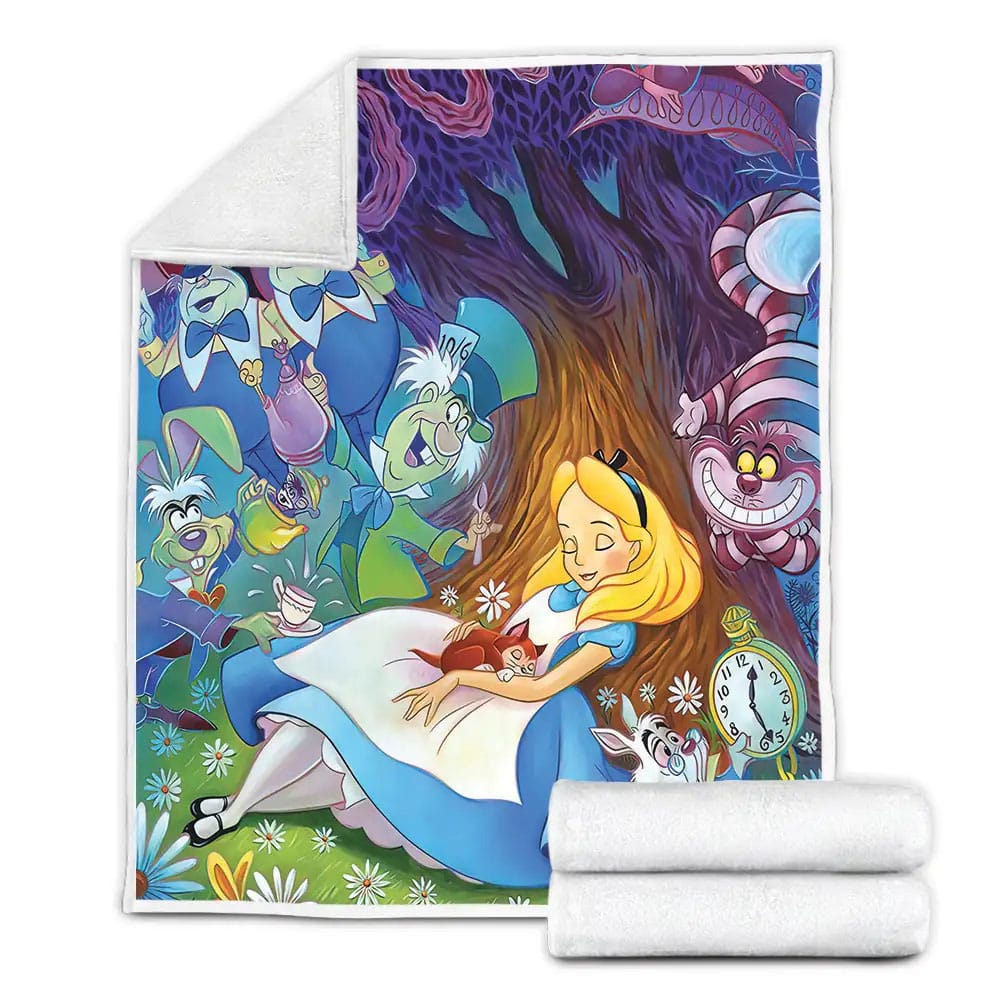 Alice In Wonderland Alice Still Sleeping Beside Friends Fleece Blanket Gift For Wife Husband Besties