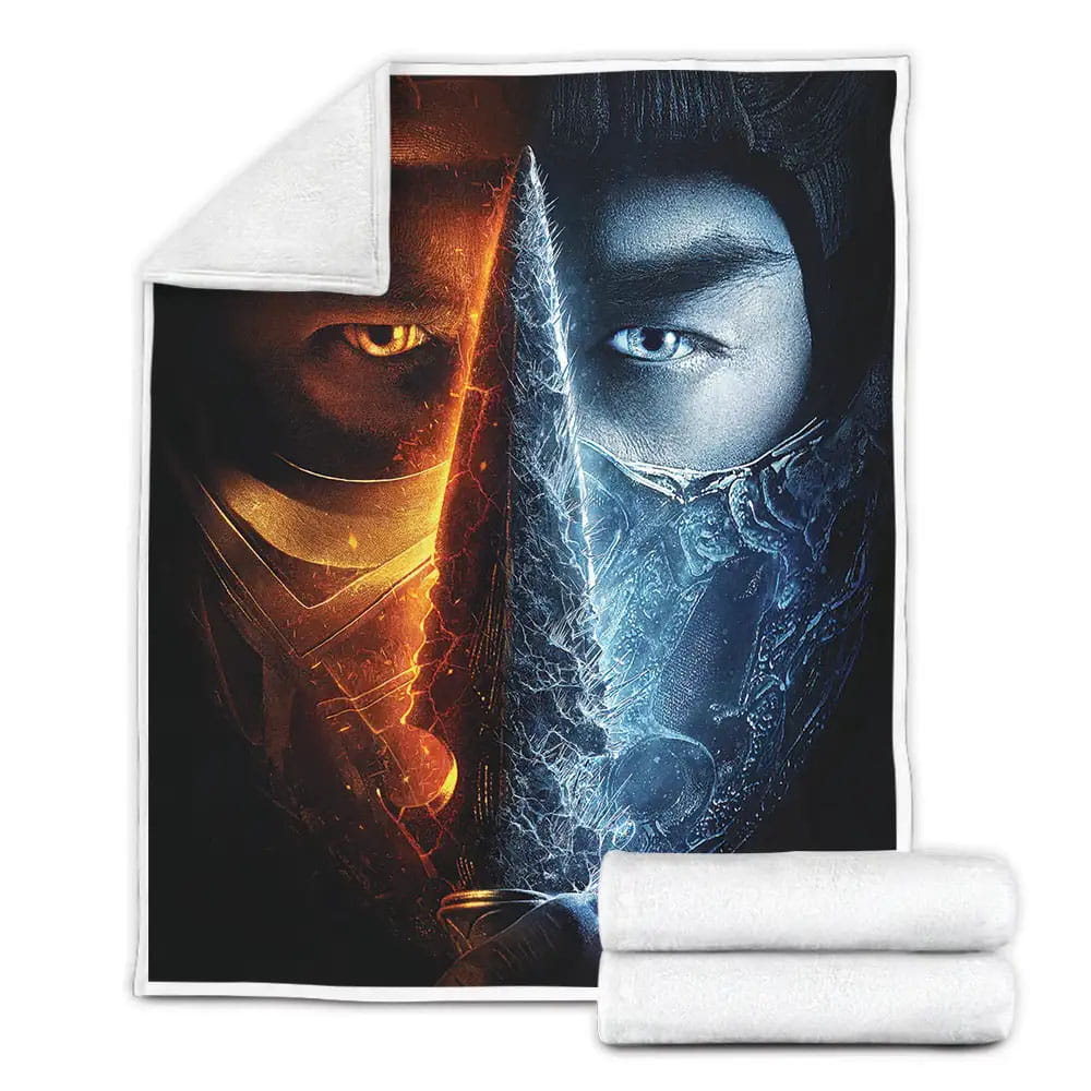 Mortal Kombat 2021 Movie Sub Zero And Scorpion Contrast Character Fleece Blanket Perfect 