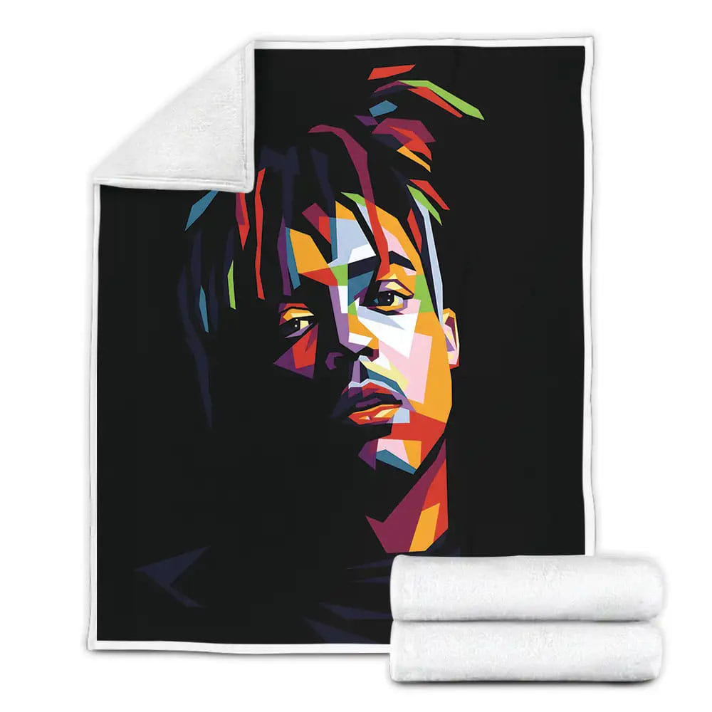 Juice Wrld Pop Art Portrait Artwork Fleece Blanket Gift For Birthday Halloween Christmas Thanksgiving