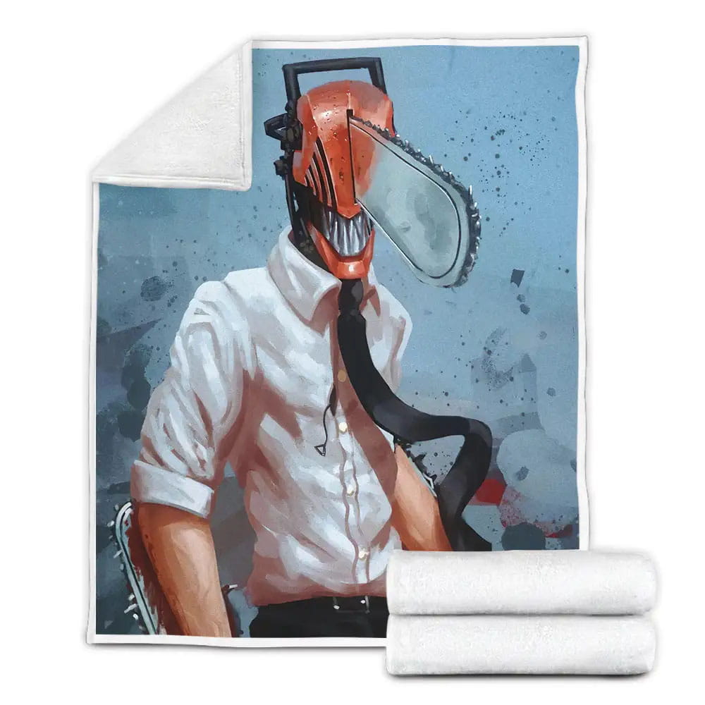 Chainsaw Man Denji Transformed Hybrid Form Fleece Blanket Gift For Christmas Thanksgiving Halloween
