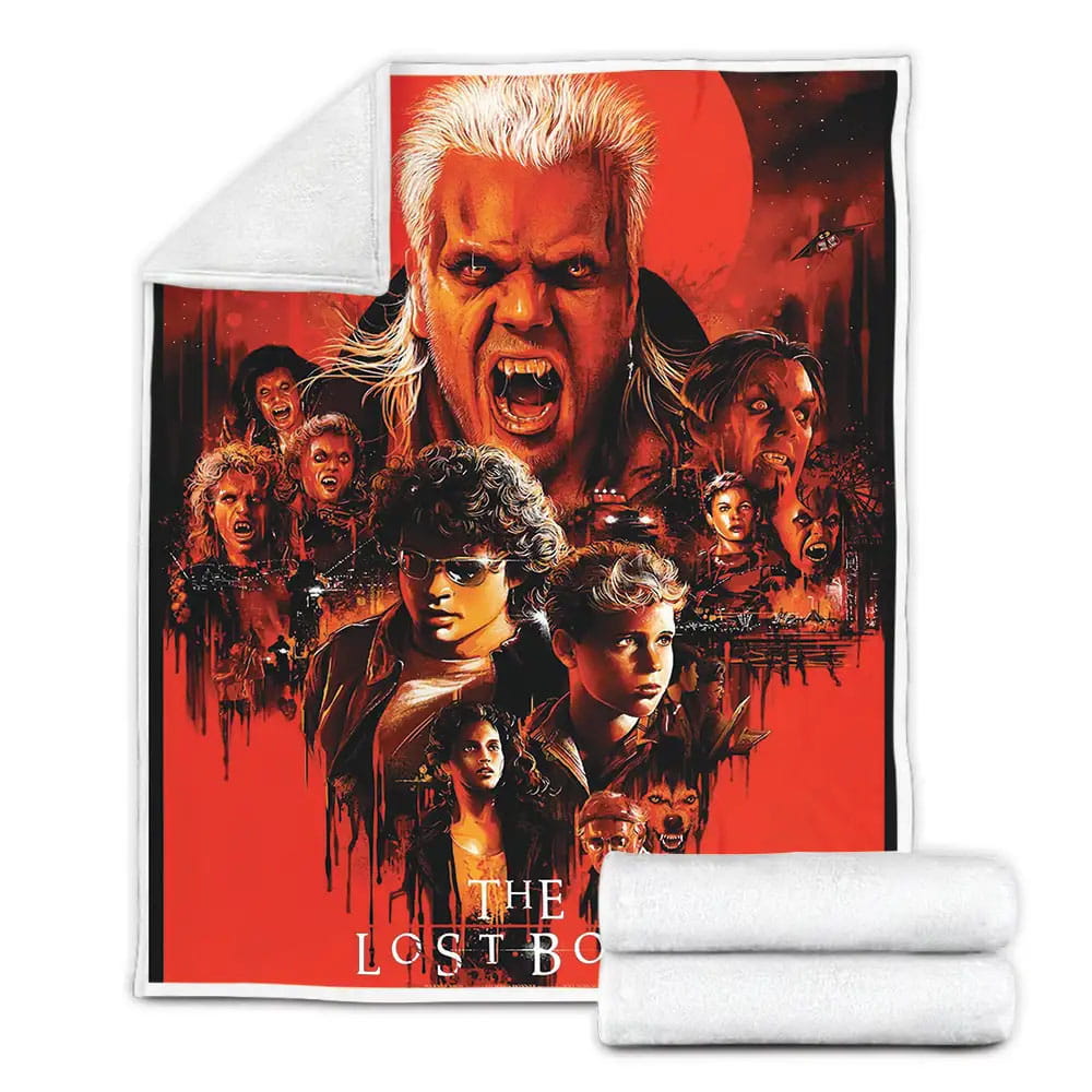 The Lost Boys Art Of All Faces And Emotions In The Film Movie Poster Fleece Blanket Perfect 