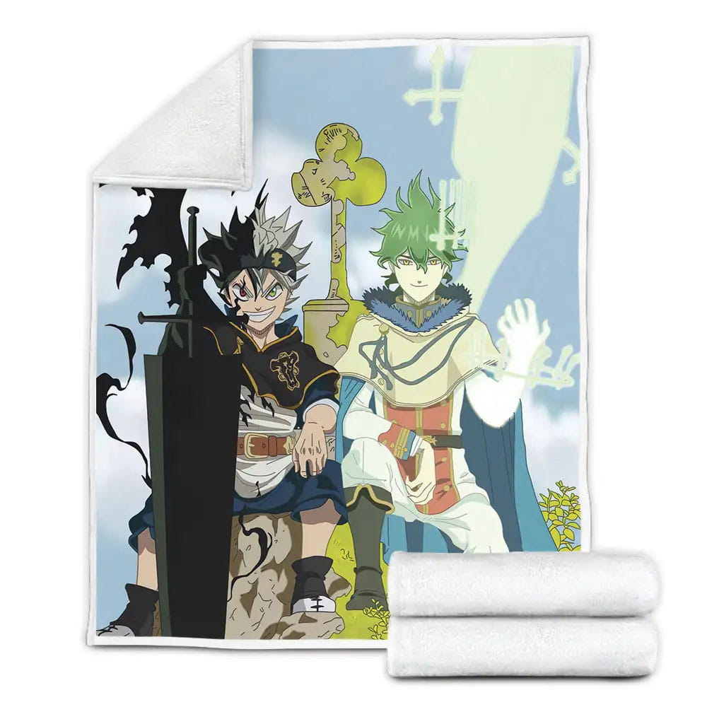 Black Clover Asta And Yuno With The Swords Fleece Blanket Gift For Christmas Thanksgiving Halloween