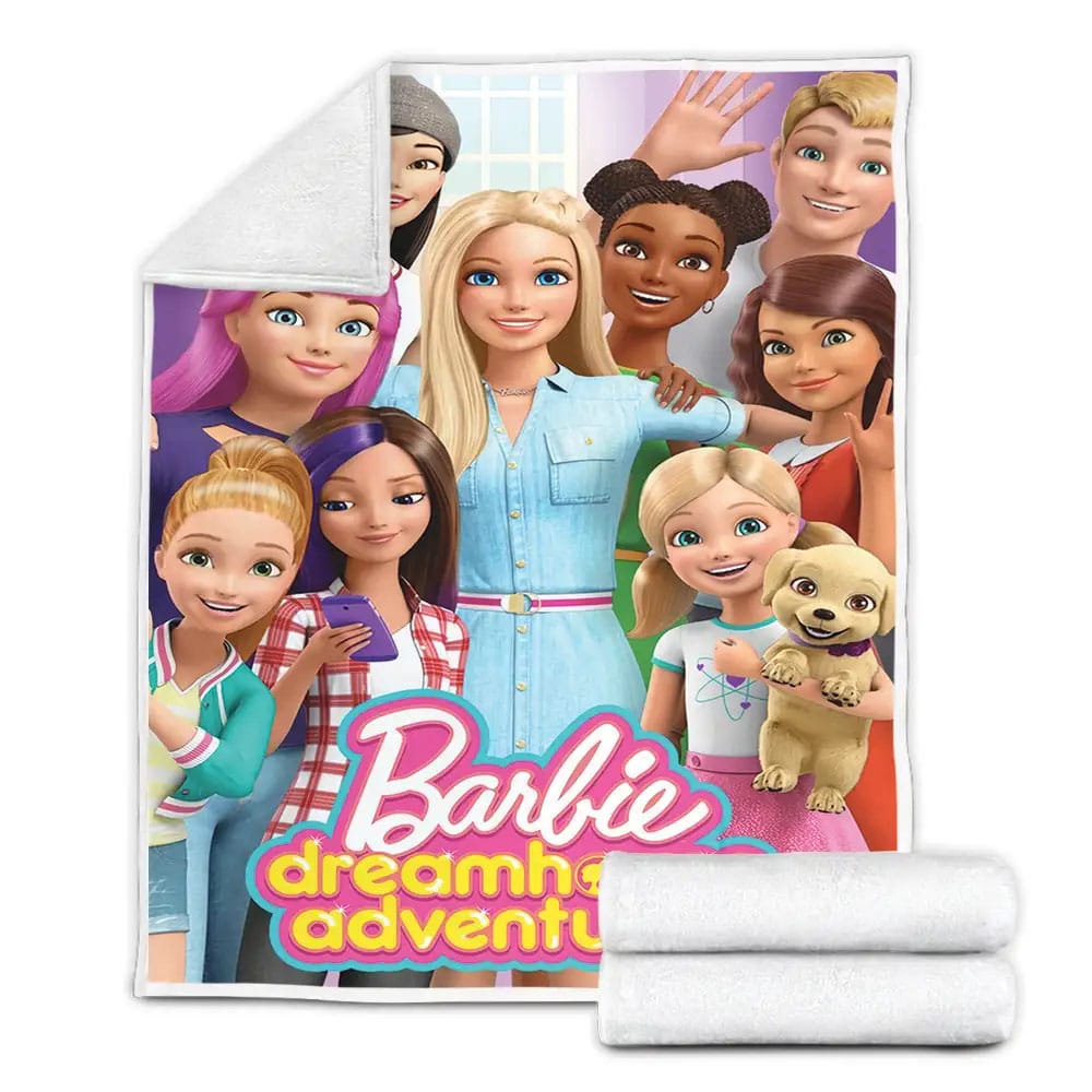 Barbie Family Dreamhouse Adventures Fleece Blanket Gift For Birthday Halloween Christmas Thanksgiving