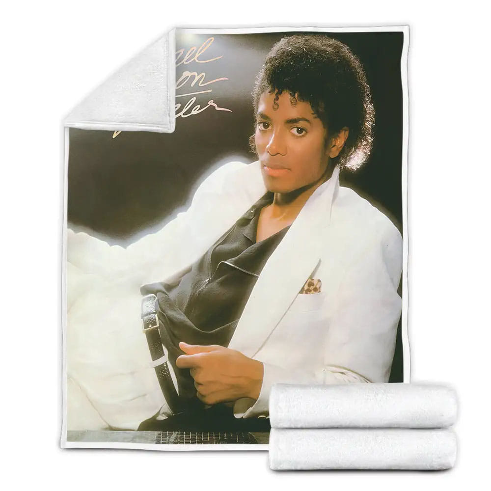 Michael Jackson Thriller Album Cover Fleece Blanket Gift For Birthday Halloween Christmas Thanksgiving