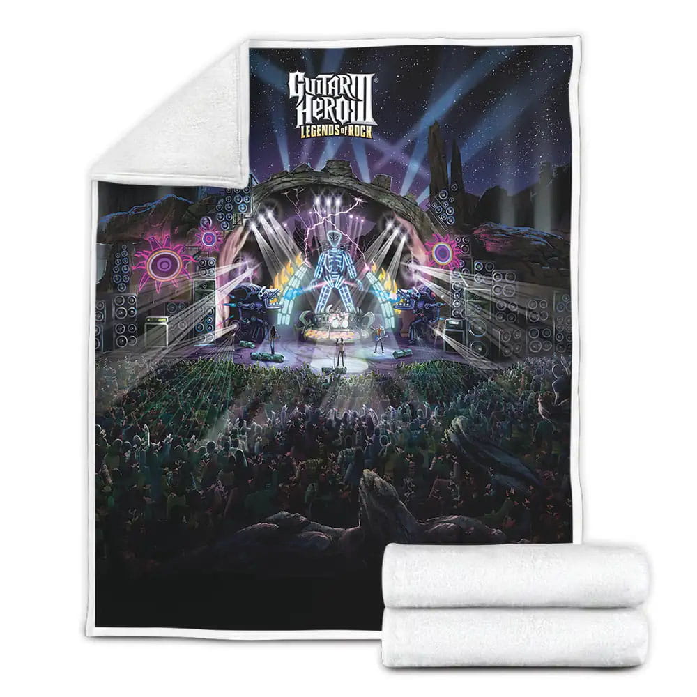 Guitar Hero Legends Of Rock On Stage Fleece Blanket Gift For Birthday Halloween Christmas Thanksgiving