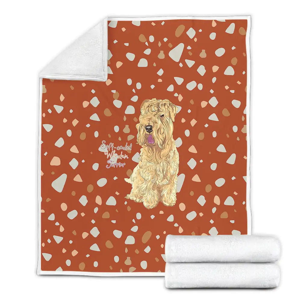 Red Cute Soft-Coated Wheaten Terrier Fleece Blanket Gift For Birthday Halloween Christmas Thanksgiving