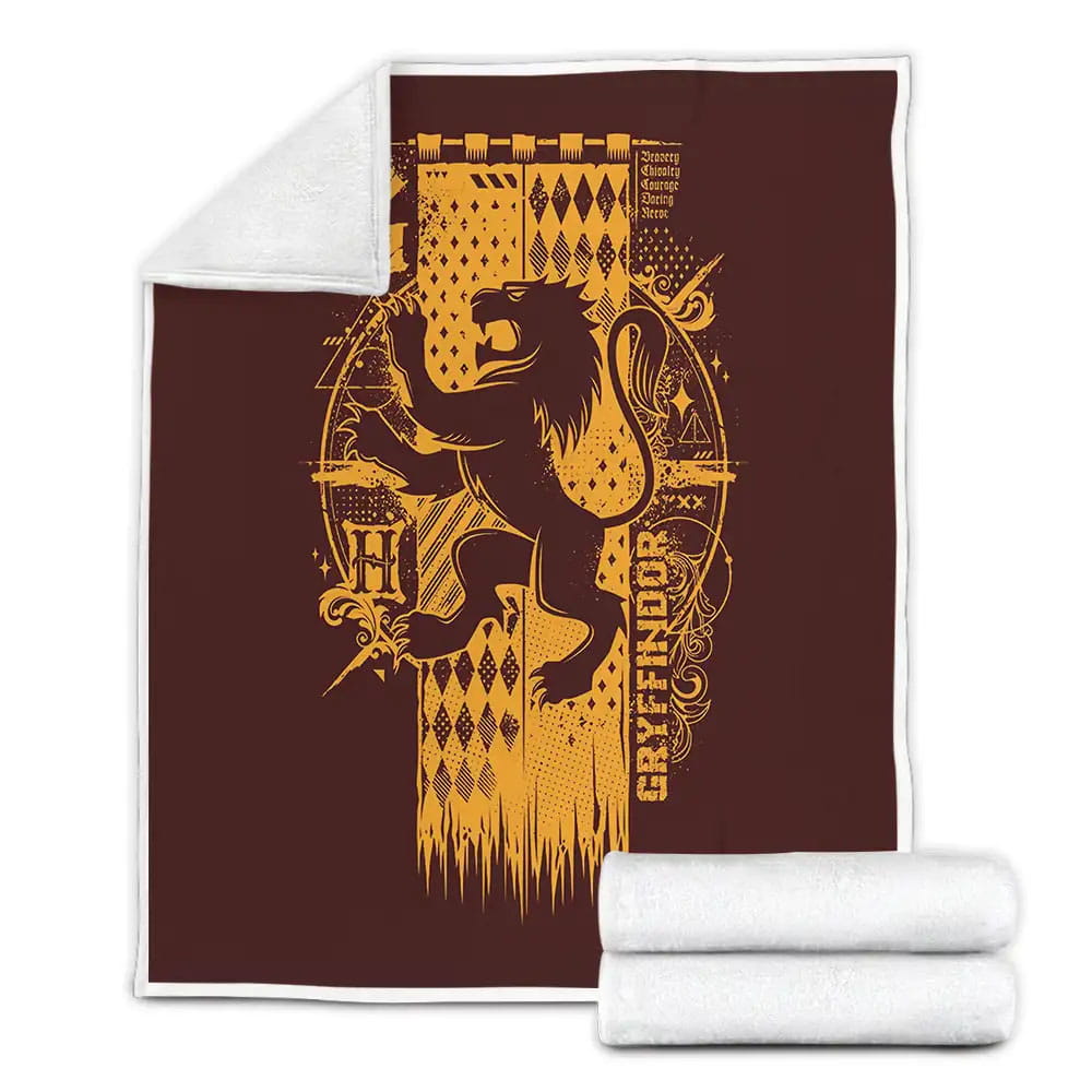 Harry Potter Symbol Of House Gryffindor Bravery Chivalry And Courage Fleece Blanket Perfect 