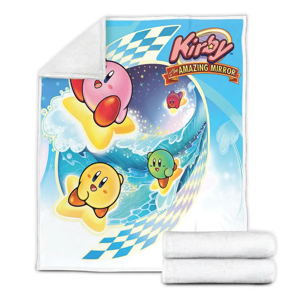Kirby Surfing The Stars With Friends Fleece Blanket Gift For Birthday Halloween Christmas Thanksgiving