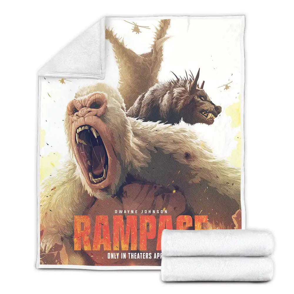 Rampage 2018 Movie Big Meets Bigger Fleece Blanket Gift For Birthday Halloween Christmas Thanksgiving