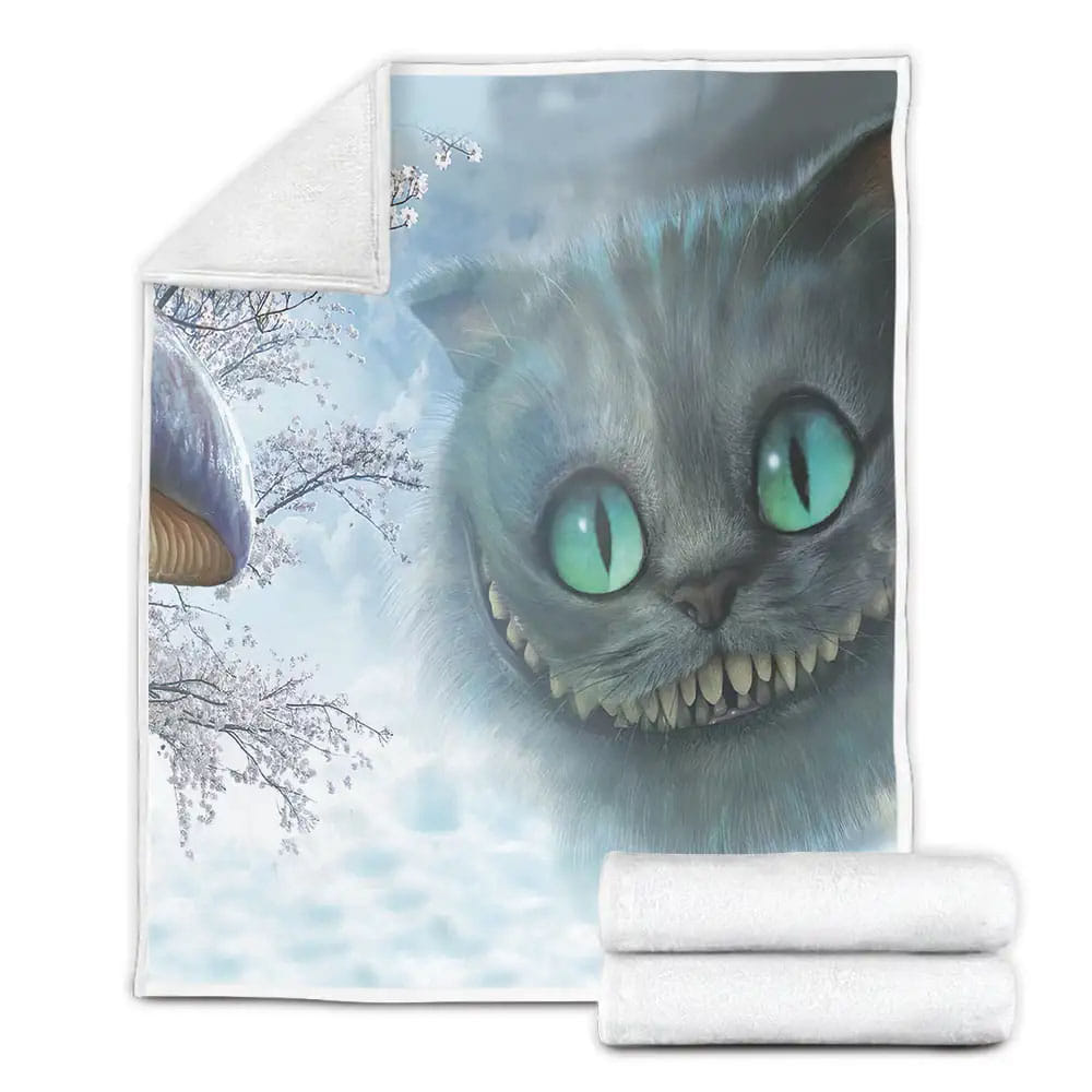 Alice In Wonderland The Cheshire Cat Fleece Blanket Gift For Birthday Halloween Christmas Thanksgiving