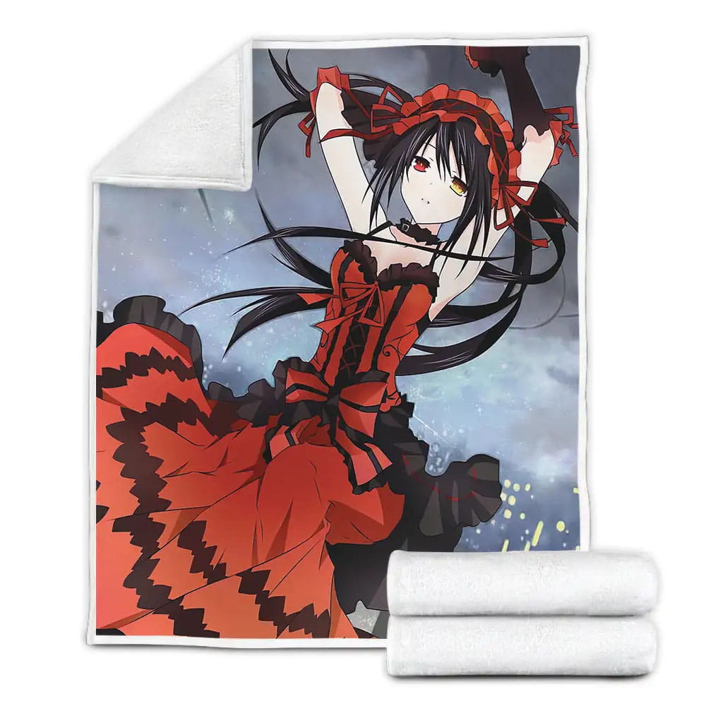 Date A Live Anime Character Kurumi Tokisaki Fleece Blanket Gift For Christmas Thanksgiving Halloween
