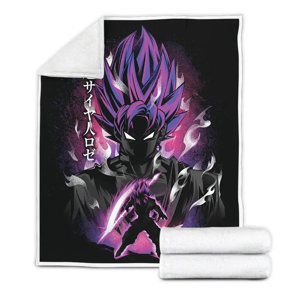 Dragon Ball Goku In Super Saiyan Purple Art Fleece Blanket Gift For Christmas Thanksgiving Halloween