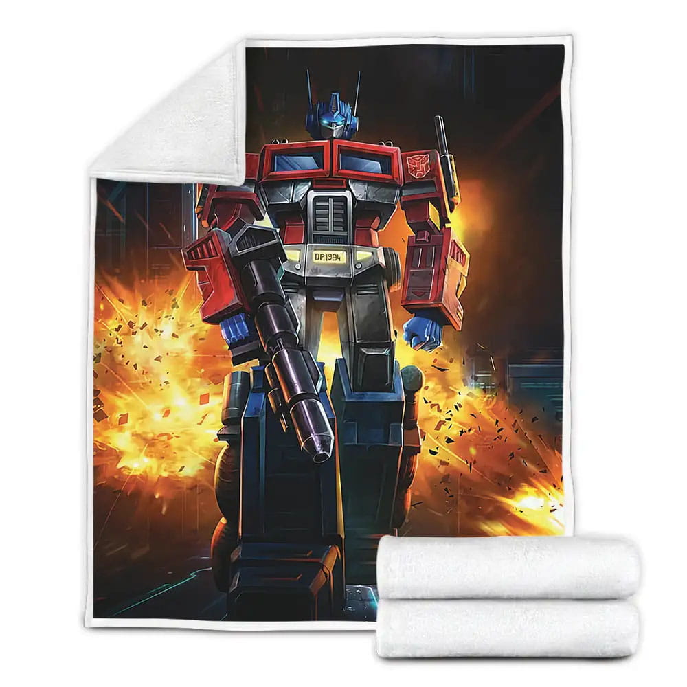 Transformer Optimus Prime Unflinching Fleece Blanket Gift For Birthday Halloween Christmas Thanksgiving
