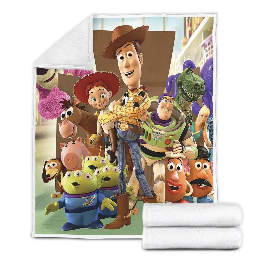Walt Disney Toy Story Characters Arriving Sunnyside Daycare Fleece Blanket Gift For Wife Husband Besties