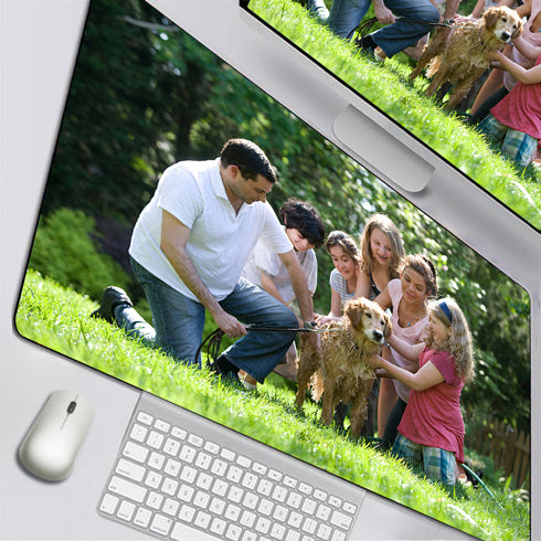 Allleftout Custom Photo Mousepad Happy Family Mousepad Father'S Gift 35"X16"