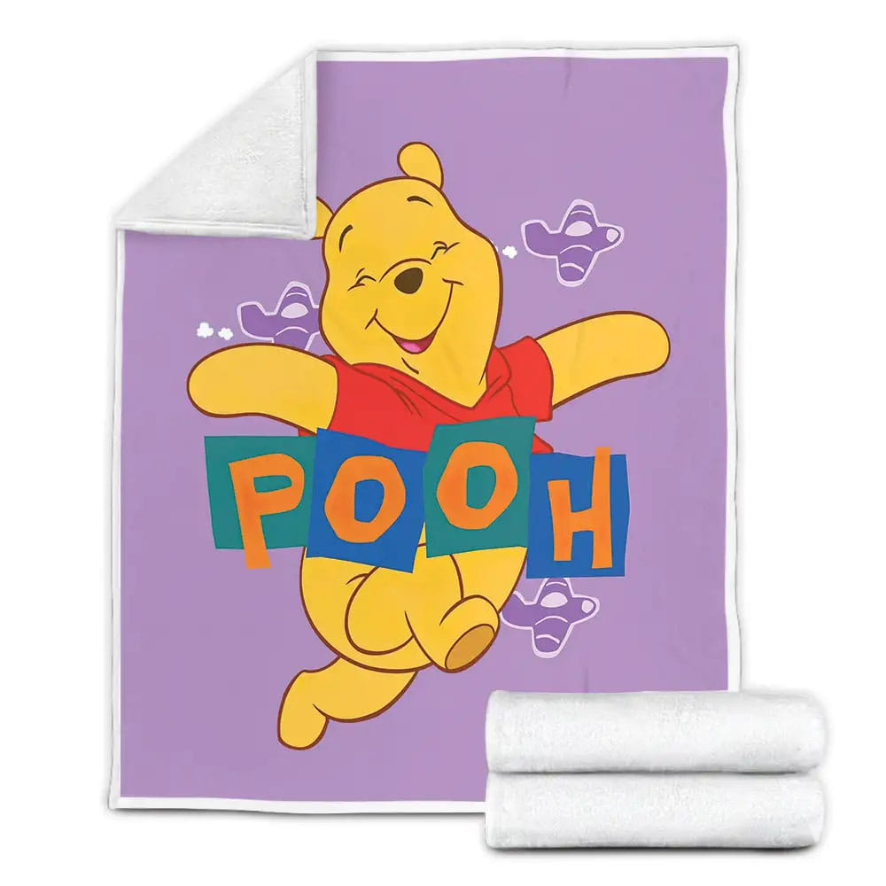 Disney Winnie The Pooh Happily In Pink Theme Fleece Blanket Gift For Christmas Thanksgiving Halloween
