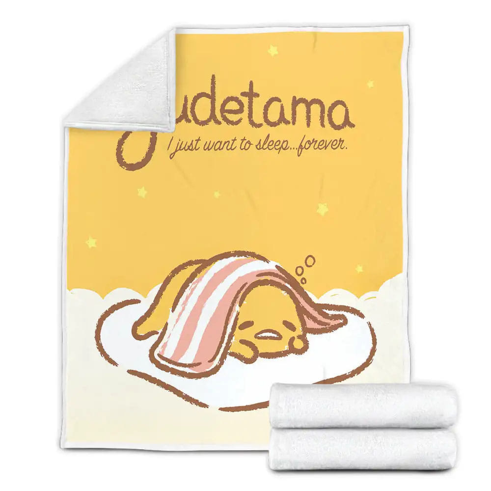 Gudetama I Just Want To Sleep Forever Fleece Blanket Gift For Birthday Halloween Christmas Thanksgiving