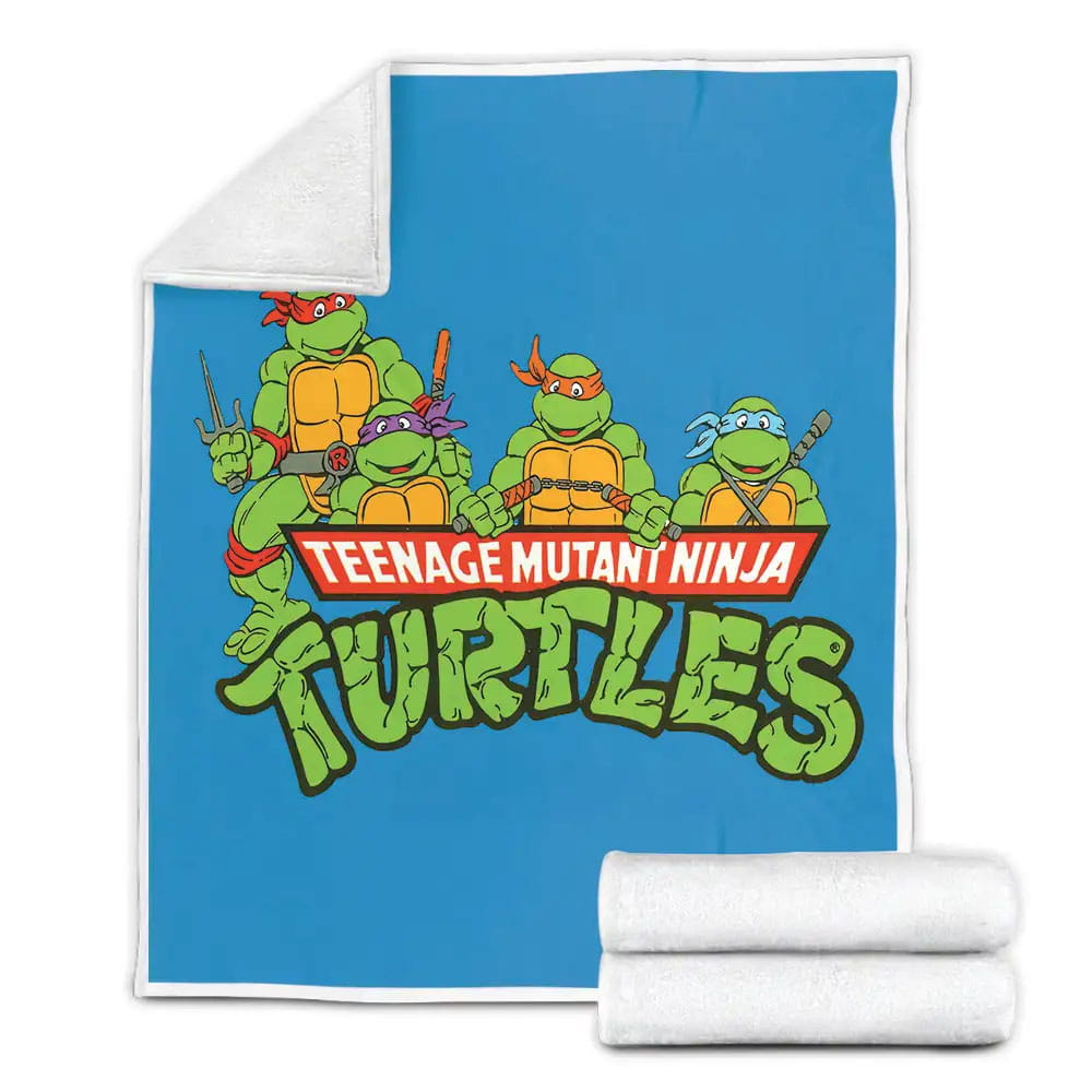 Teenage Mutant Ninja Turtles In Retro Poster Fleece Blanket Gift For Christmas Thanksgiving Halloween