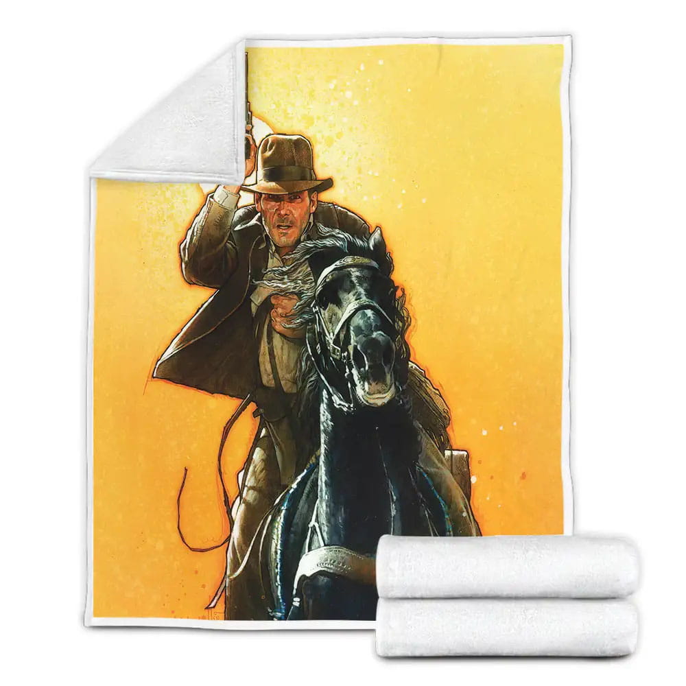 Indiana Jones And The Last Crusade Movie Art Fleece Blanket Gift For Christmas Thanksgiving Halloween