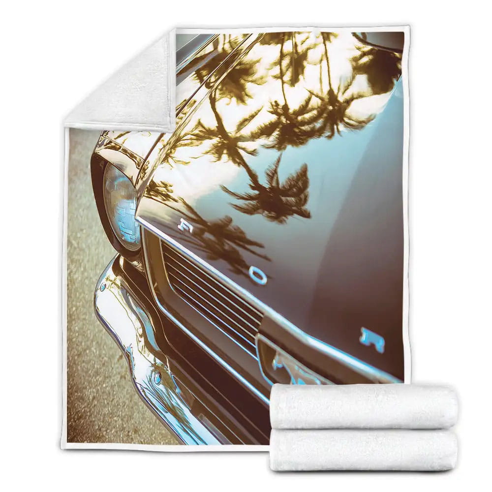 Ford Mustang On Palmhadow Kings 3D Customize Fleece Blanket Gift For Christmas Thanksgiving Halloween