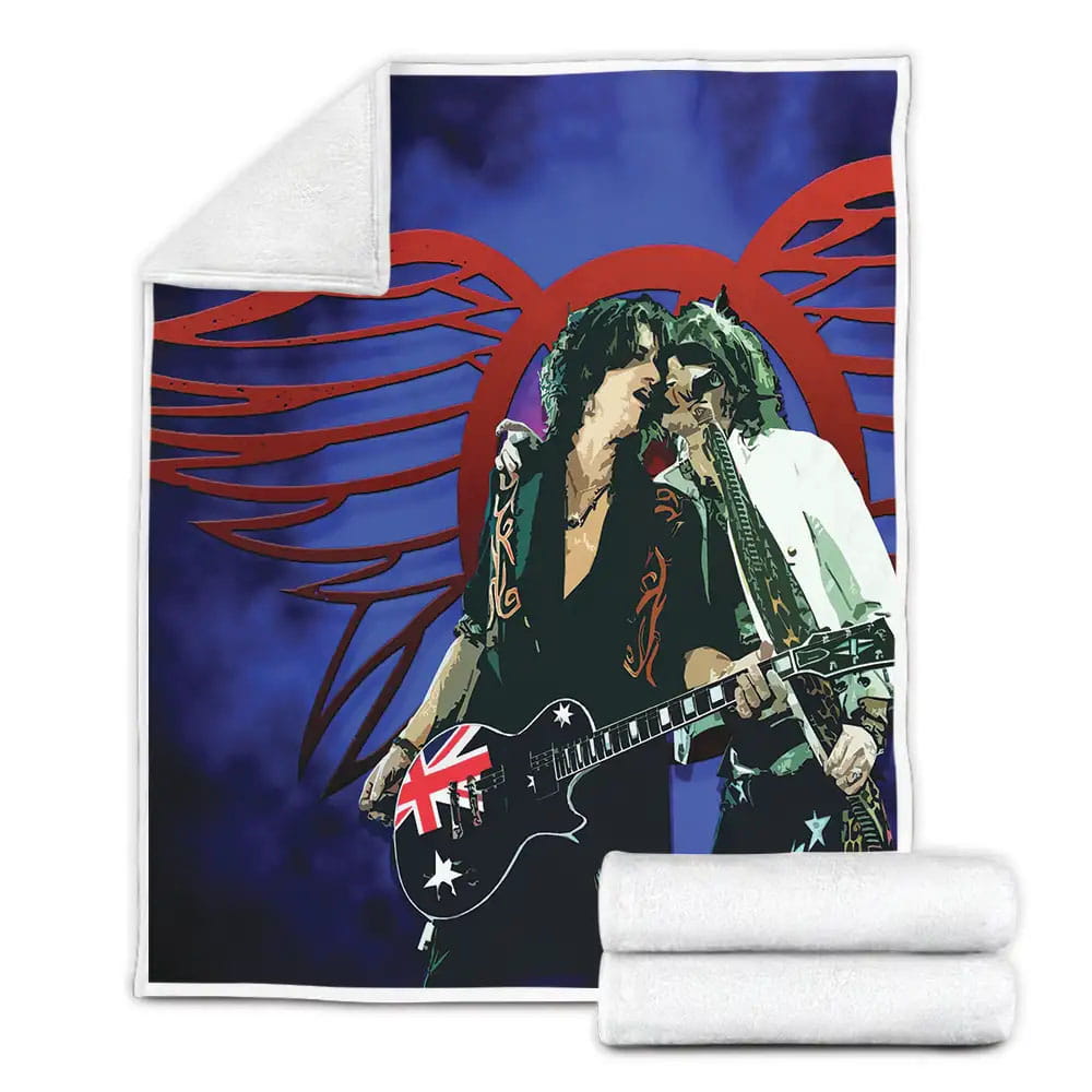 Aerosmith Steven Tyler And Joe Perrys Fleece Blanket Gift For Birthday Halloween Christmas Thanksgiving